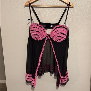 Black and Pink Lingerie Babydoll